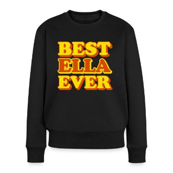 Ella Vorname lustiges Geschenk - Frauen Premium Bio Pullover - Schwarz - Vorne - Julia (174cm)