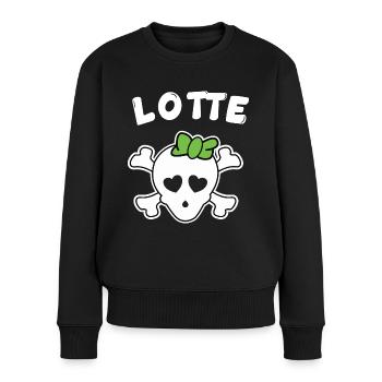 Piratin Lotte Design für Mädchen und Frauen - Frauen Premium Bio Pullover - Schwarz - Vorne - Julia (174cm)