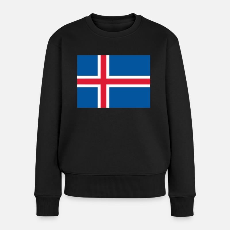 Iceland flag / Drapeau Islande - Pull Premium bio Femme - noir