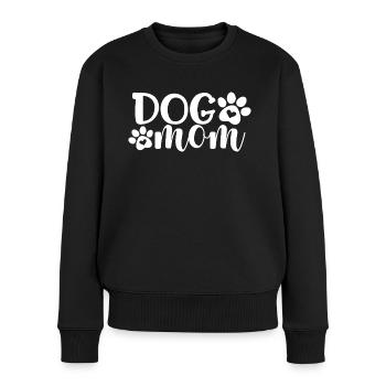 Dog Mom - Frauen Premium Bio Pullover - Schwarz - Vorne - Julia (174cm)