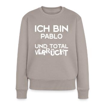 Vorname Pablo - Frauen Premium Bio Pullover - Taupe - Vorne - Julia (174cm)