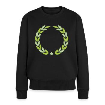 lorbeerkranz - Frauen Premium Bio Pullover - Schwarz - Vorne - Julia (174cm)
