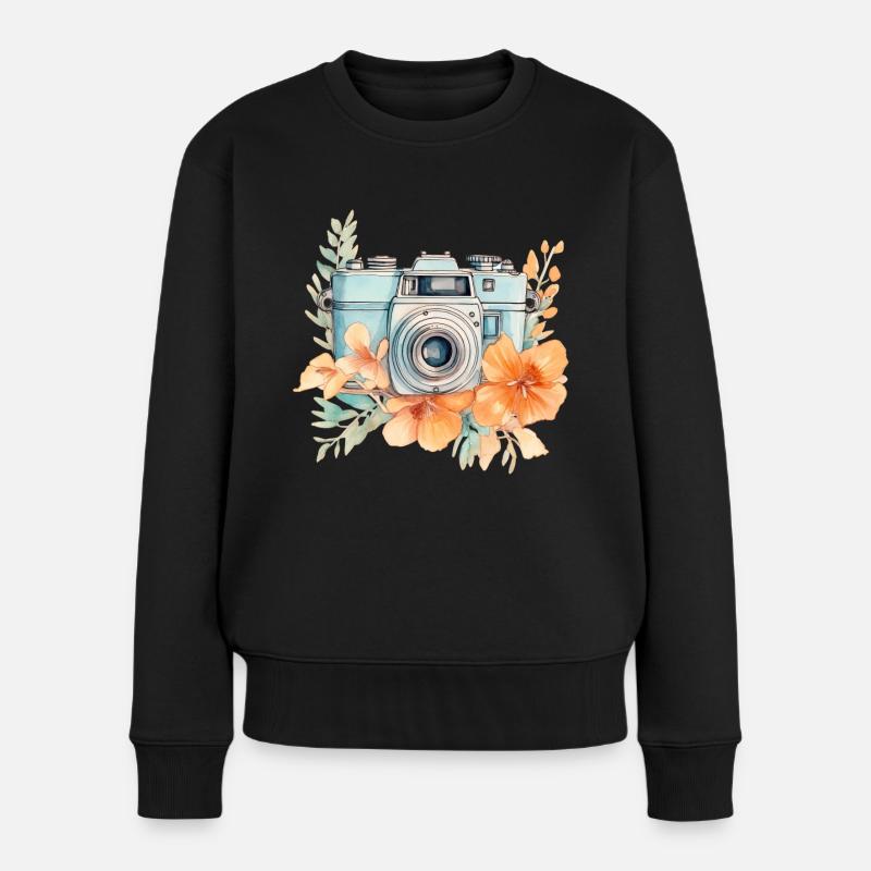 URLAUBSFOTOS - Frauen Premium Bio Pullover - Schwarz