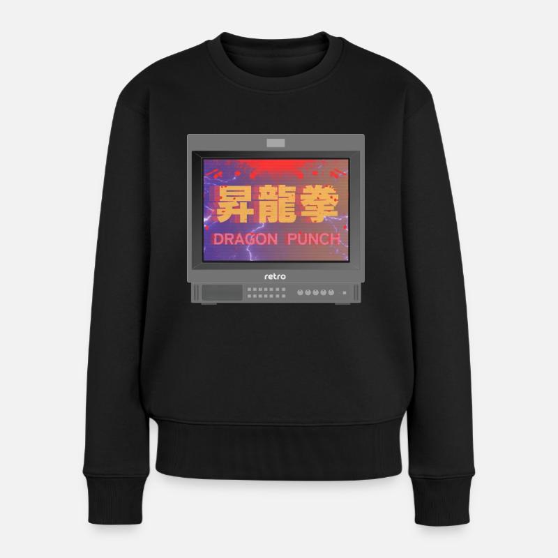 Retrogaming - Dragon Punch - Frauen Premium Bio Pullover - Schwarz