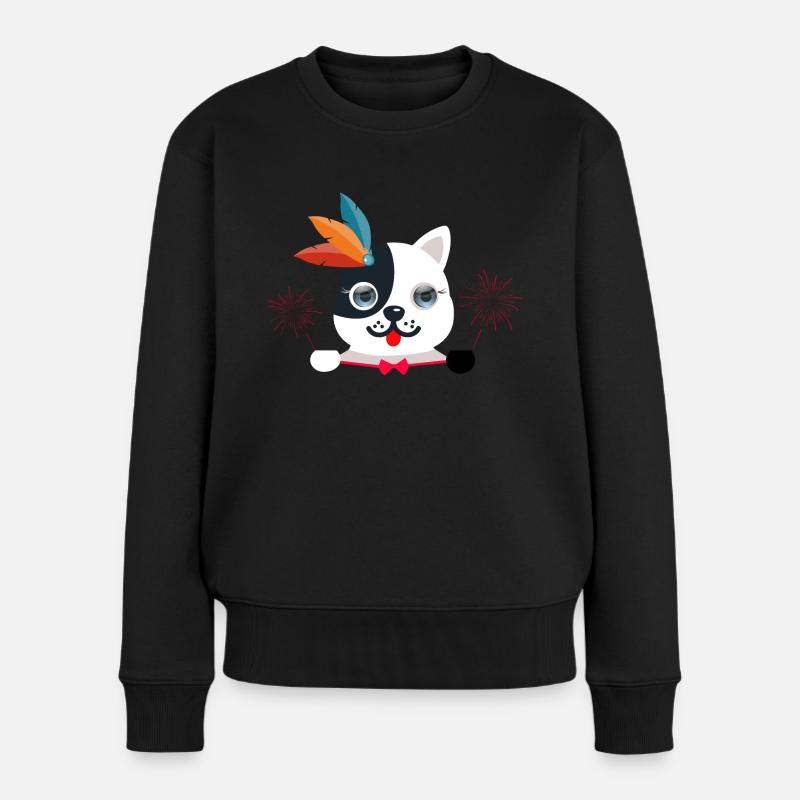 Сute chat aux yeux bleus - Pull Premium bio Femme - noir