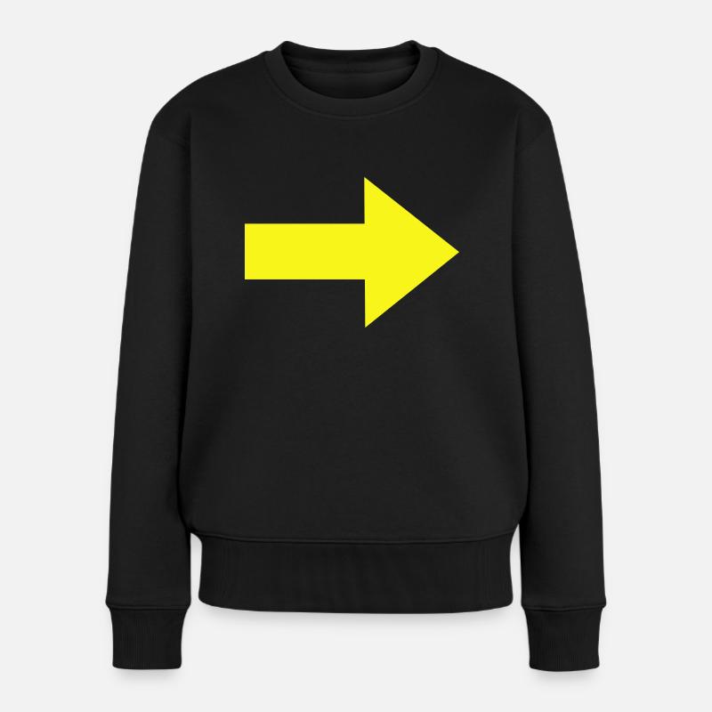 Gelber Pfeil - Frauen Premium Bio Pullover - Schwarz