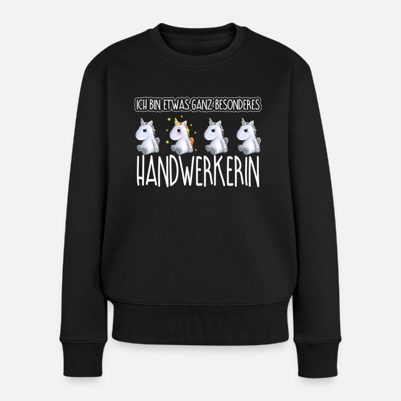 HANDWERKERIN - Toll - Frauen Premium Bio Pullover - Schwarz
