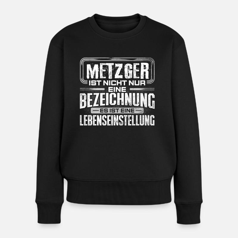 METZGER - Leben - Frauen Premium Bio Pullover - Schwarz