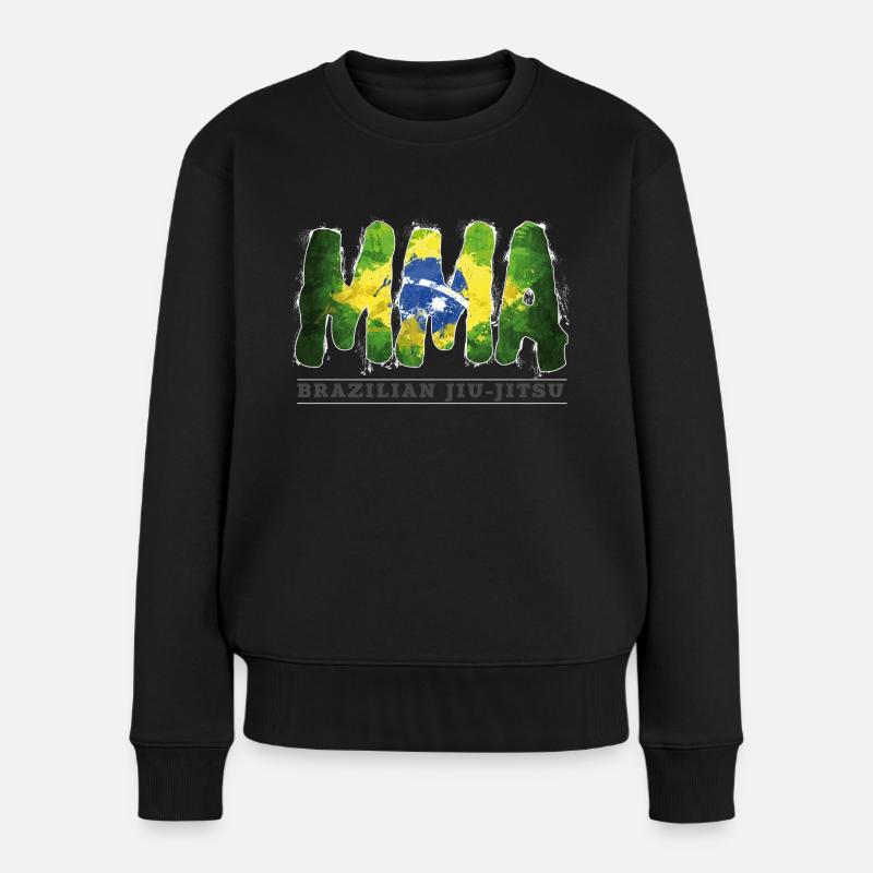 mma brasilien - Frauen Premium Bio Pullover - Schwarz