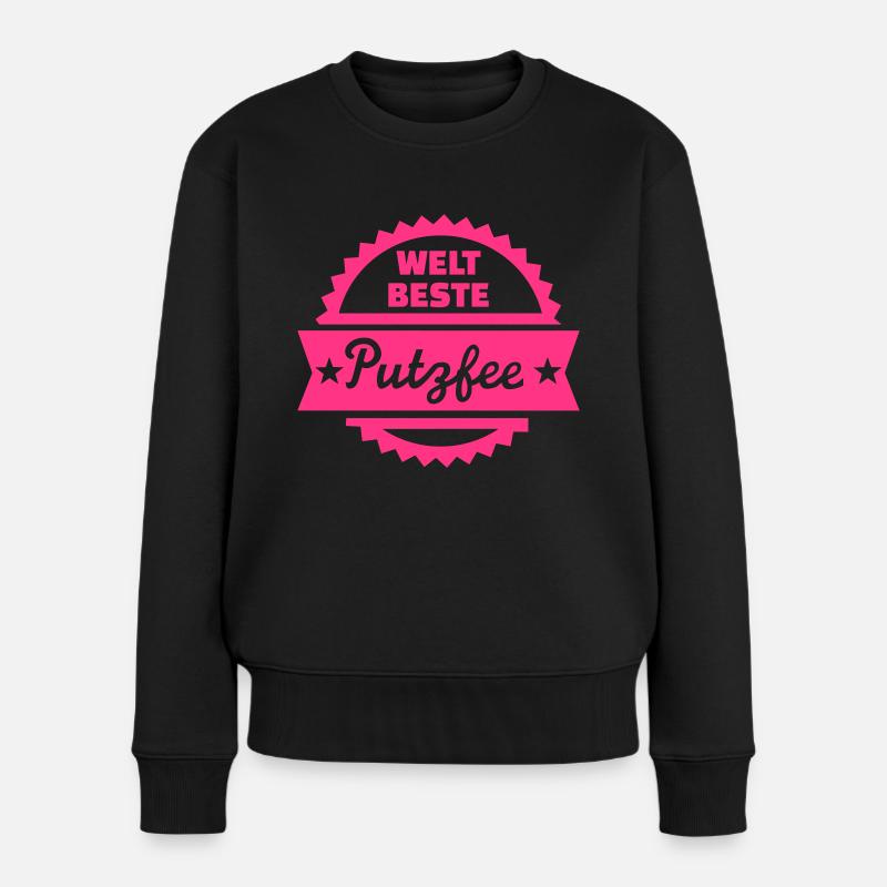Putzfrau - Frauen Premium Bio Pullover - Schwarz