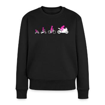 Evolution Supersportler Motorrad Damen Superbike - Frauen Premium Bio Pullover - Schwarz - Vorne - Julia (174cm)
