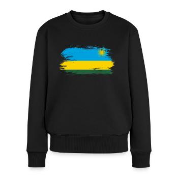 Ruanda Fahne Flagge - Frauen Premium Bio Pullover - Schwarz - Vorne - Julia (174cm)