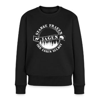 lustiges Jagd Jägerin Wald Geschenk für Frauen - Frauen Premium Bio Pullover - Schwarz - Vorne - Julia (174cm)