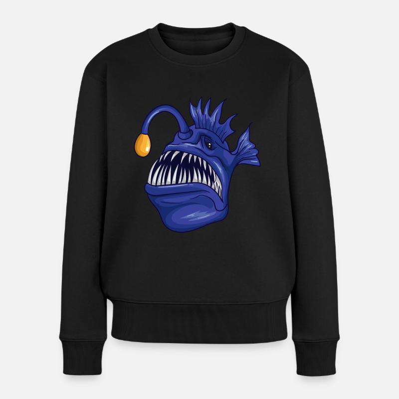 Poisson pêcheur effrayant - Pull Premium bio Femme - noir