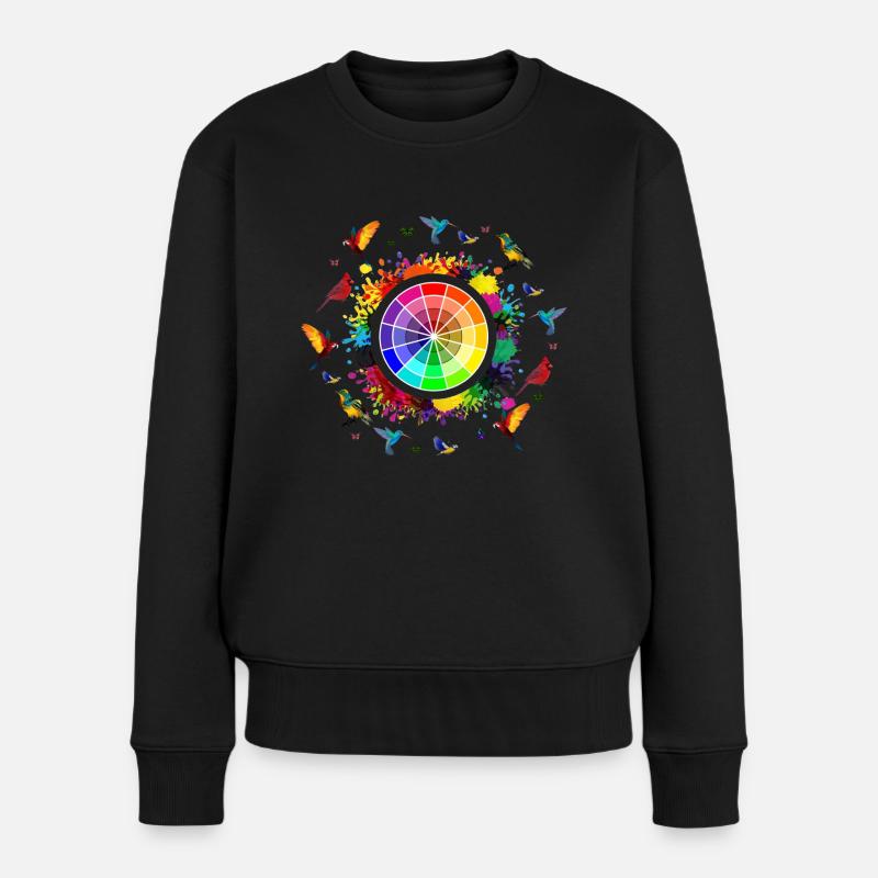 Explosion von Regenbogen, Regenbogen, Regenbogen-t-Shirts - Frauen Premium Bio Pullover - Schwarz