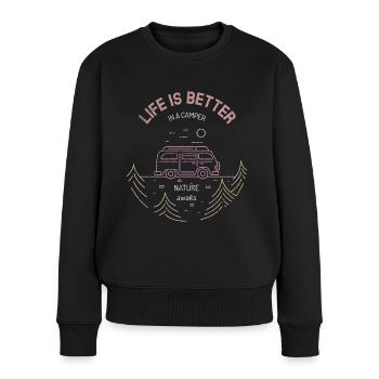 Camping Camping Caravanes Camping - Pull Premium bio Femme - noir - Devant - Julia (174cm)