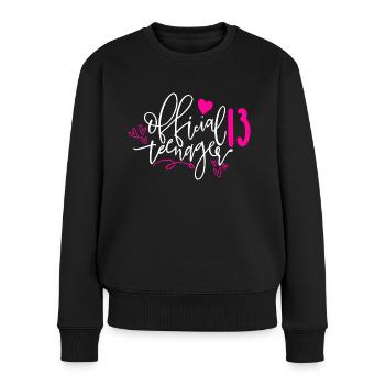 Official Teenager 13th Birthday - Women's Premium Organic Jumper - black - Front - Julia (174cm)