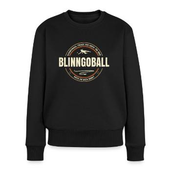 Blinngoball Spielen Frauen Spruch - Frauen Premium Bio Pullover - Schwarz - Vorne - Julia (174cm)