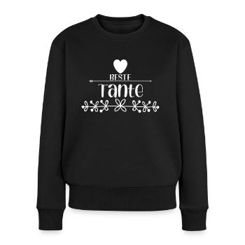 Beste Tante - Frauen Premium Bio Pullover - Schwarz - Vorne - Julia (174cm)