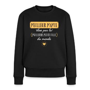 Meilleure mamie élue par la meilleure petite fille - Pull Premium bio Femme - noir - Devant - Julia (174cm)