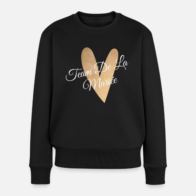 Team de la mariée coeur doré - Pull Premium bio Femme - noir