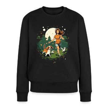Beagle Mama - Dog Lovers Gift Idea - Women's Premium Organic Jumper - black - Front - Julia (174cm)
