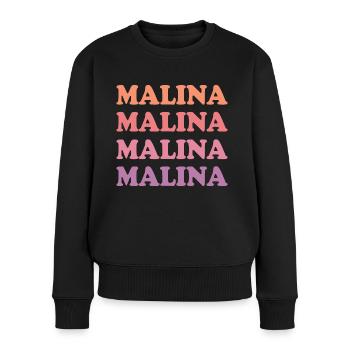 Geschenk für Malina - Frauen Premium Bio Pullover - Schwarz - Vorne - Julia (174cm)