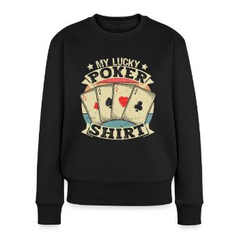 My Lucky Poker Shirt retro lucky Poker Design - Women's Premium Organic Jumper - black - Front - Julia (174cm)