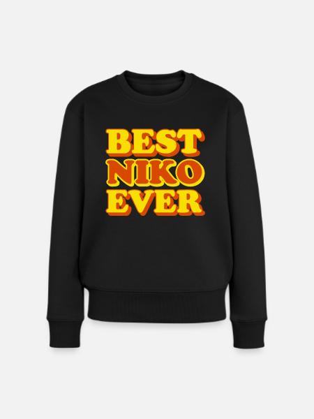 Niko Vorname Lustiges Geschenk - Frauen Premium Bio Pullover - Schwarz