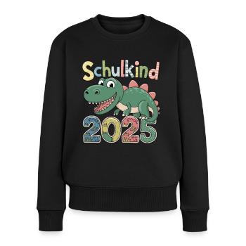 School Child 2025 First Year Dinosaur Dino - Women's Premium Organic Jumper - black - Front - Julia (174cm)