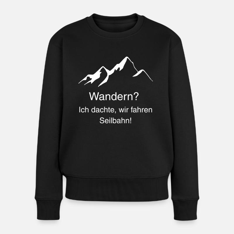 Wandern Seilbahn - Frauen Premium Bio Pullover - Schwarz