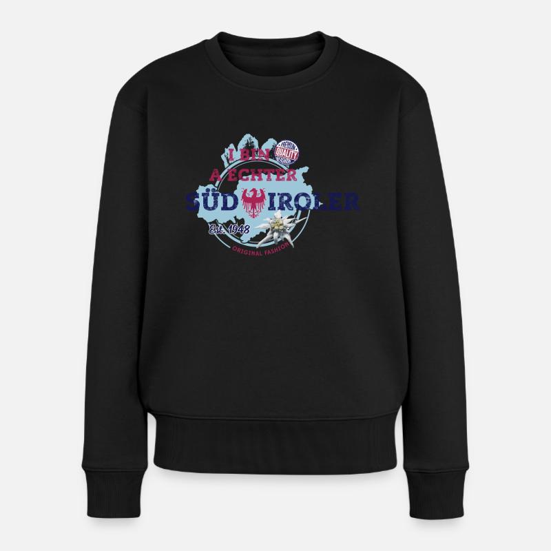 I BIN A ECHTER SÜDTIROLER - Frauen Premium Bio Pullover - Schwarz