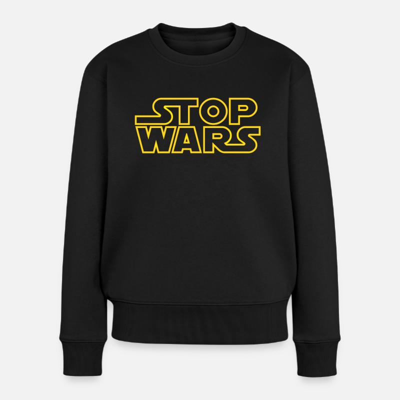 stop wars starlight outline - Frauen Premium Bio Pullover - Schwarz