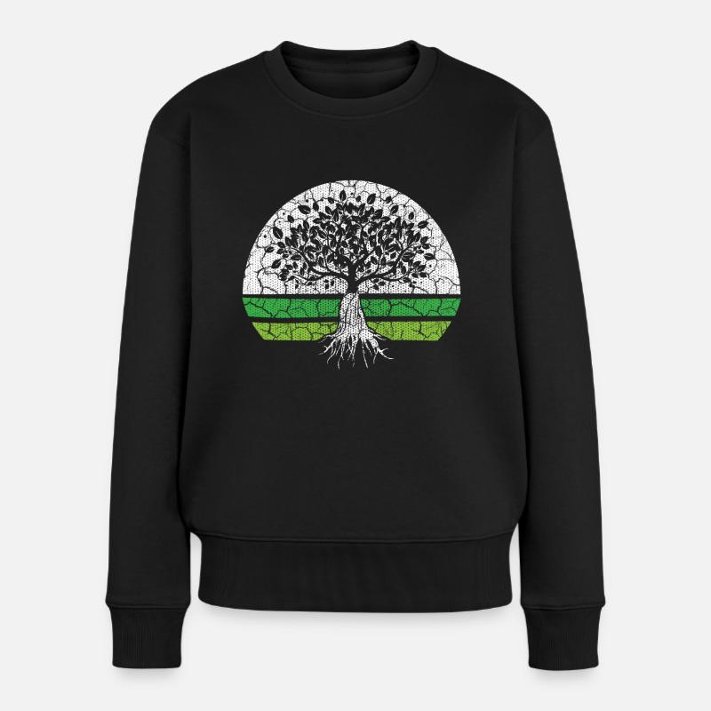 Arbre vert Co2 Climat Environnement Transition énergétique écologique bio - Pull Premium bio Femme - noir