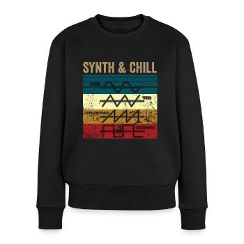 SYNTH & CHILL - Women's Premium Organic Jumper - black - Front - Julia (174cm)