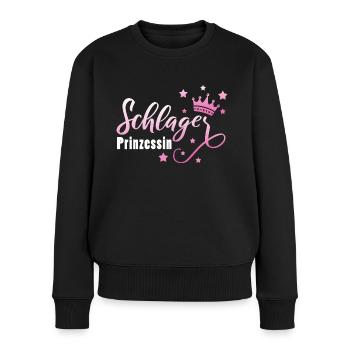Schlagerprinzessin Schlagerfan Schlager Geschenk - Frauen Premium Bio Pullover - Schwarz - Vorne - Julia (174cm)