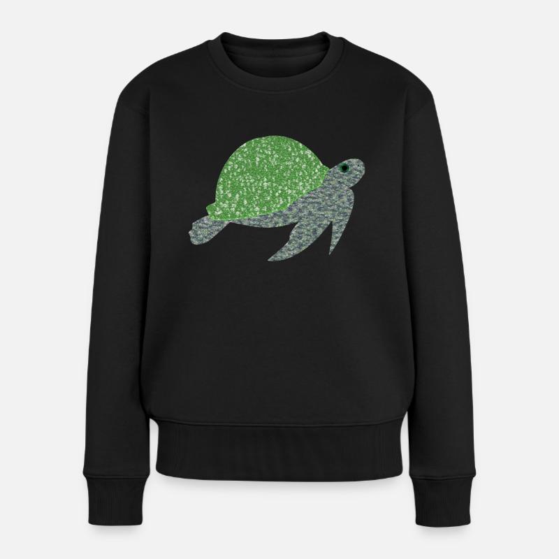 Schildkröte - Frauen Premium Bio Pullover - Schwarz