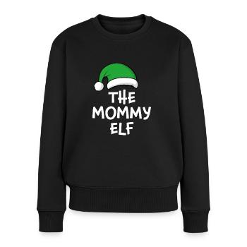 Die Mama Elfe - Frauen Premium Bio Pullover - Schwarz - Vorne - Julia (174cm)