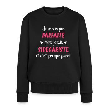 sidecariste - Pull Premium bio Femme - noir - Devant - Julia (174cm)
