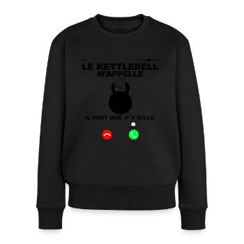 Sport Humour Cadeau Entrainement - Pull Premium bio Femme - noir - Devant - Julia (174cm)