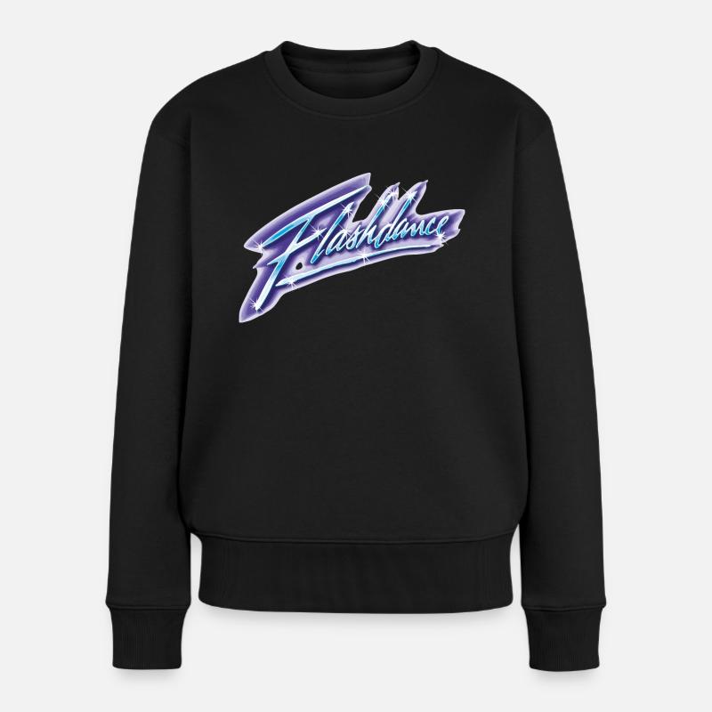 Flashdance Logo Im Airbrush-Style - Frauen Premium Bio Pullover - Schwarz
