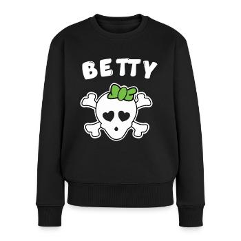 Piratin Betty Design für Mädchen und Frauen - Frauen Premium Bio Pullover - Schwarz - Vorne - Julia (174cm)