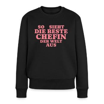 Beste Chefin der Welt Arbeitskollegin - Frauen Premium Bio Pullover - Schwarz - Vorne - Julia (174cm)