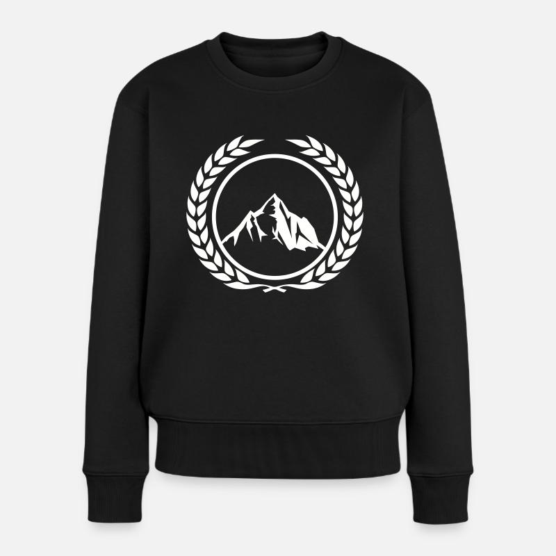 berge kranz - Frauen Premium Bio Pullover - Schwarz