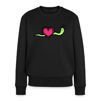 schnecke 02 - Frauen Premium Bio Pullover - Schwarz - Vorne - Julia (174cm)