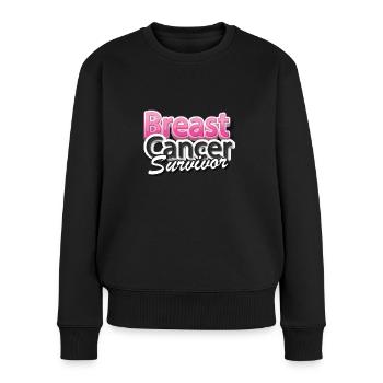 Brustkrebs überlebende - Frauen Premium Bio Pullover - Schwarz - Vorne - Julia (174cm)
