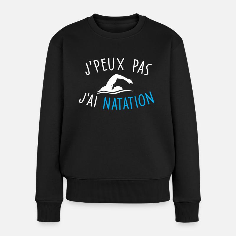 je peux pas j'ai natation - Pull Premium bio Femme - noir