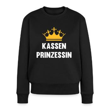 Kassen Prinzessin - Frauen Premium Bio Pullover - Schwarz - Vorne - Julia (174cm)