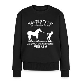 Bestes Team Führungskraft Pferd Reiterin - Frauen Premium Bio Pullover - Schwarz - Vorne - Julia (174cm)