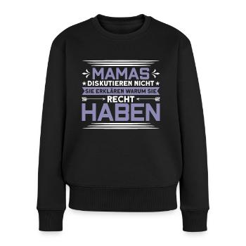 Mama Ehefrau Mutter - Frauen Premium Bio Pullover - Schwarz - Vorne - Julia (174cm)